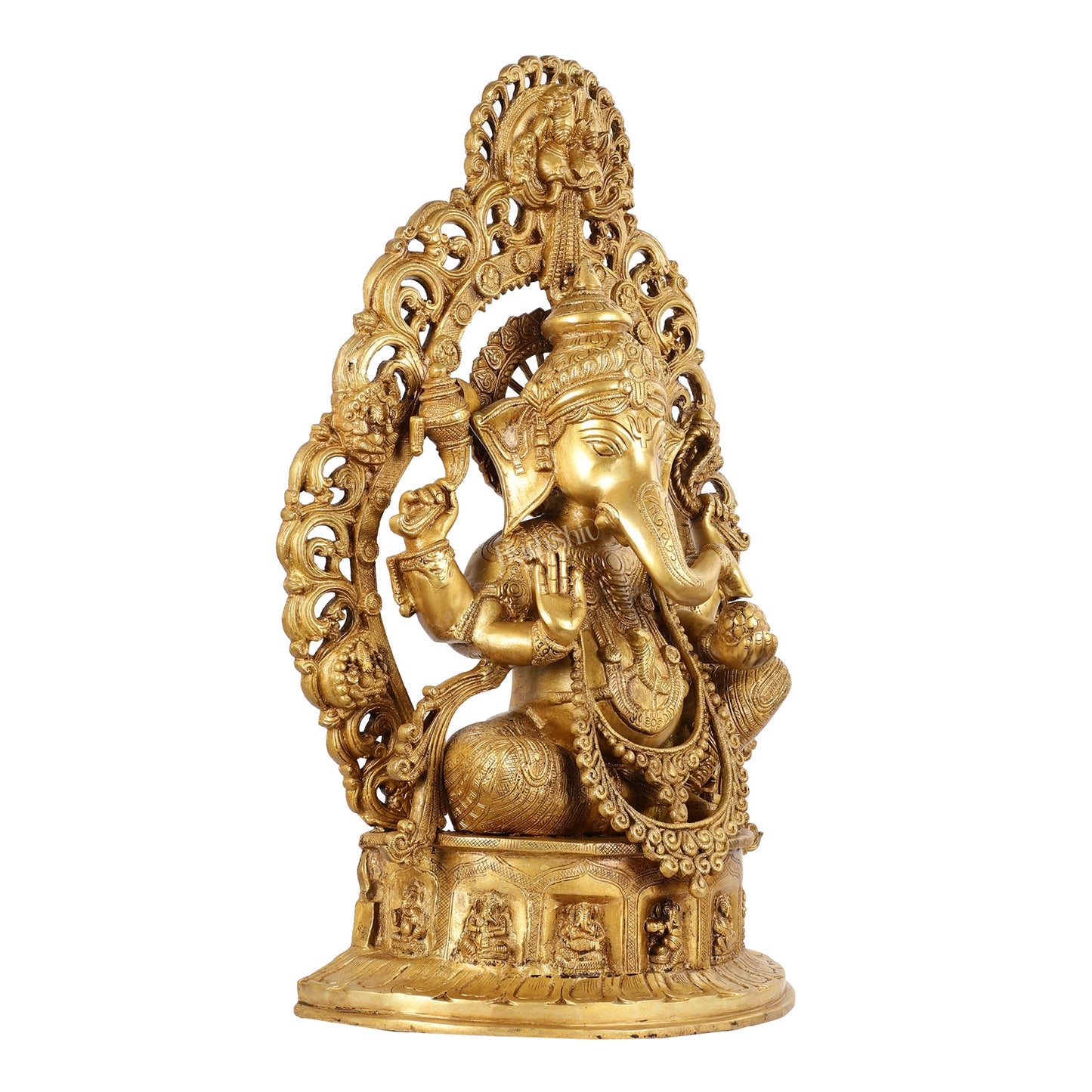 Brass Handcrafted Superfine Lord Ganesha Statue - 26 inch - Budhshiv.com