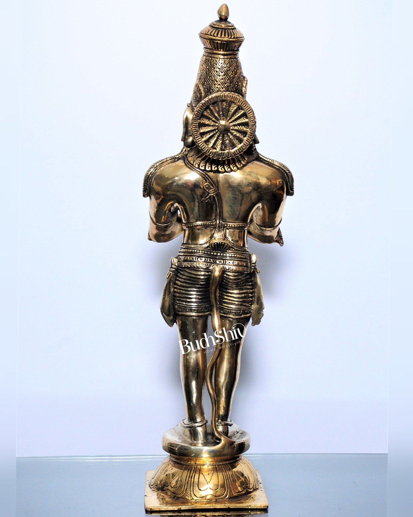 Brass Hanuman Statue in Namashkar Mudra | Finely Carved | 21.5" Tall - Budhshiv.com