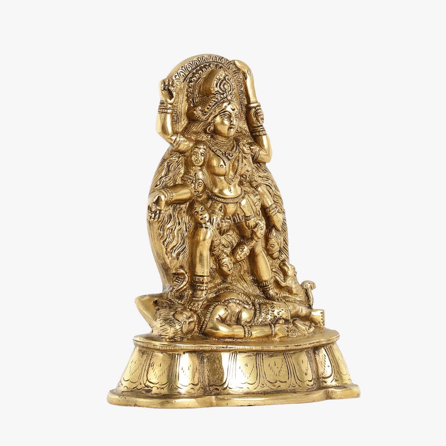 Brass Kali Ma Idol - 7 Inch - Budhshiv.com