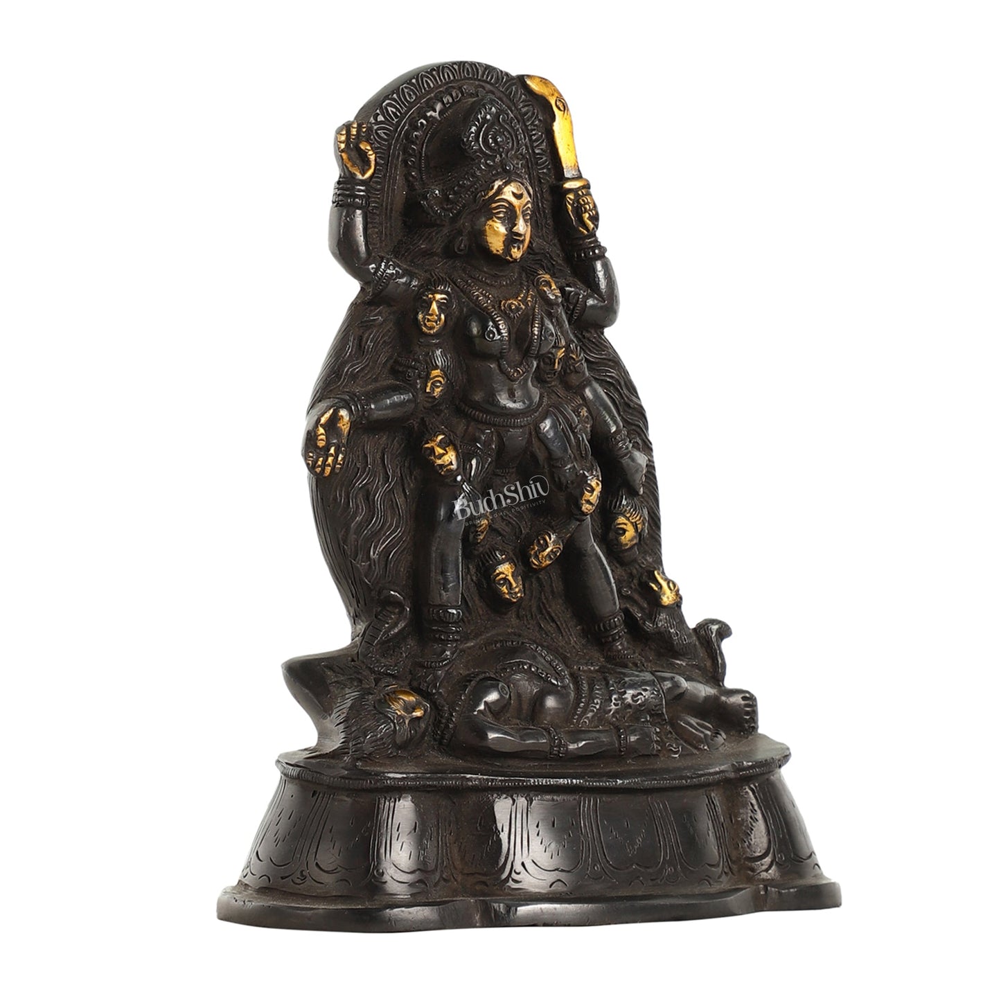 Brass Kali Ma Idol - 7 Inch - Budhshiv.com