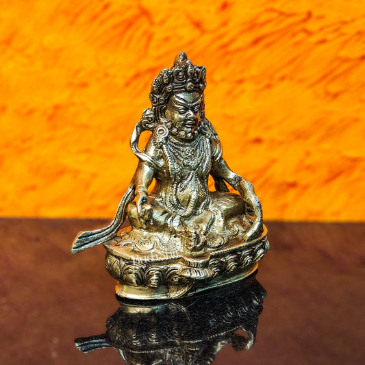 Brass Kubera Idol, 5.5" Height, God of Wealth - Budhshiv.com