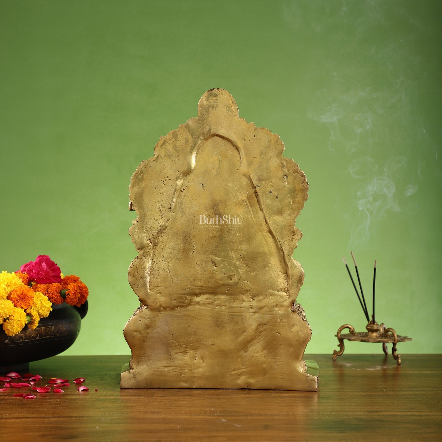 Brass Lalbaug Ka Raja Ganapati Statue - 17x11x7 Inch - Budhshiv.com