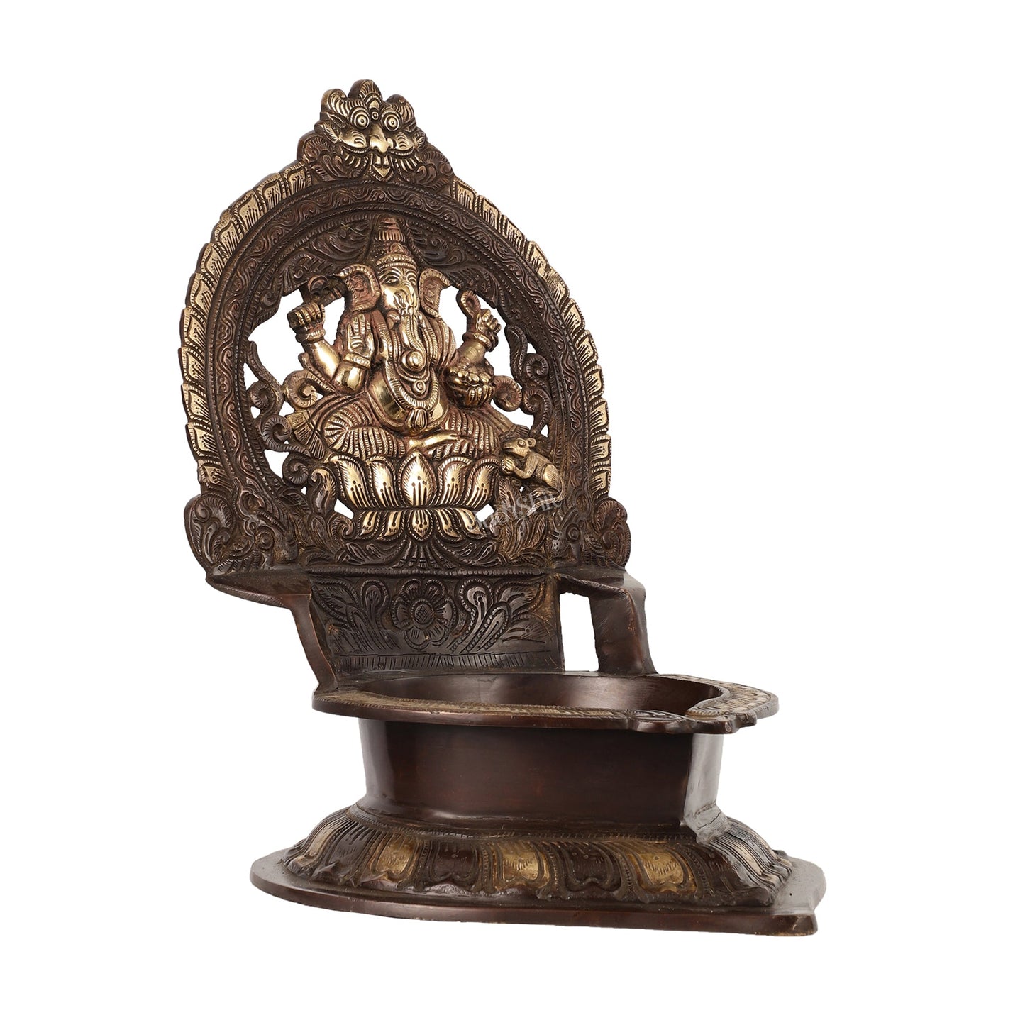Brass Large-Sized Ganesha Lamp - 16 Inch - Budhshiv.com