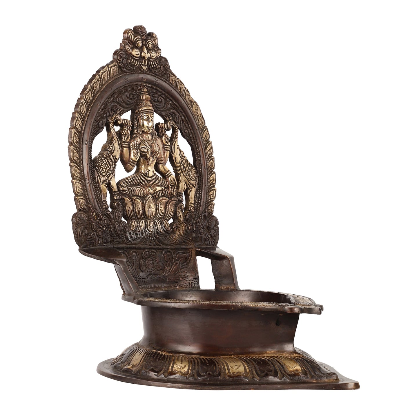 Brass Large-Sized Lakshmi Lamp - 17 Inch - Budhshiv.com