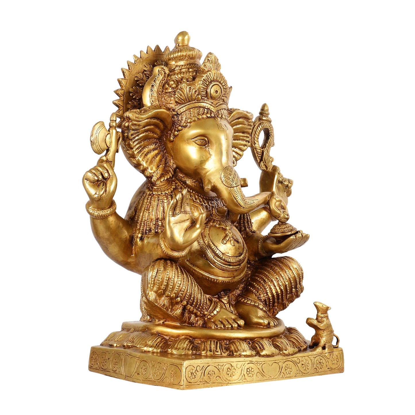 Brass Lord Ganesha Idol - 18 Inch - Budhshiv.com