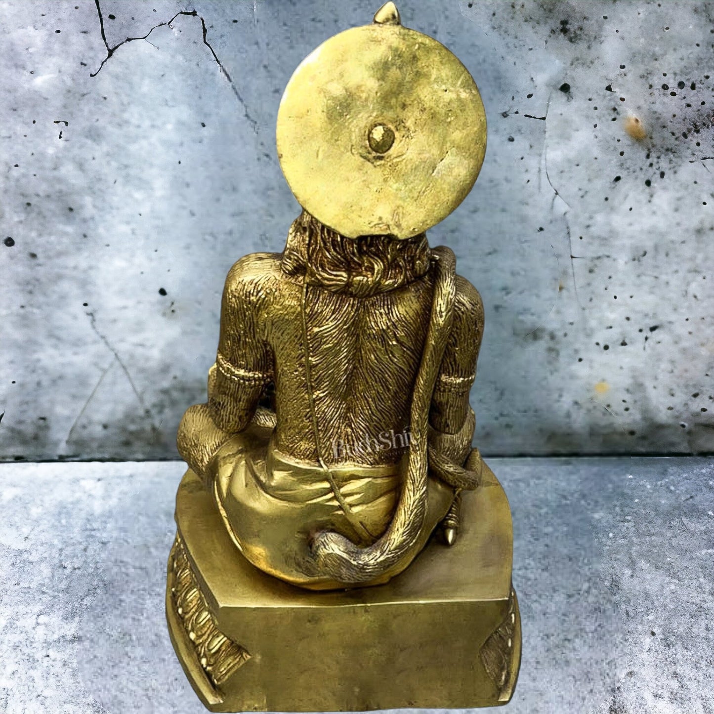 Brass Lord Hanuman Statue in Aashirwaad Mudra, Handcrafted 15" - Budhshiv.com