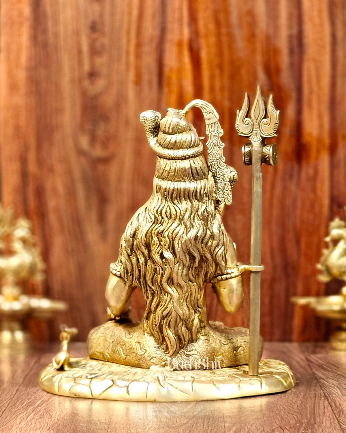 Brass Lord Shiva in Aashirwaad mudra idol 15" Height - Budhshiv.com