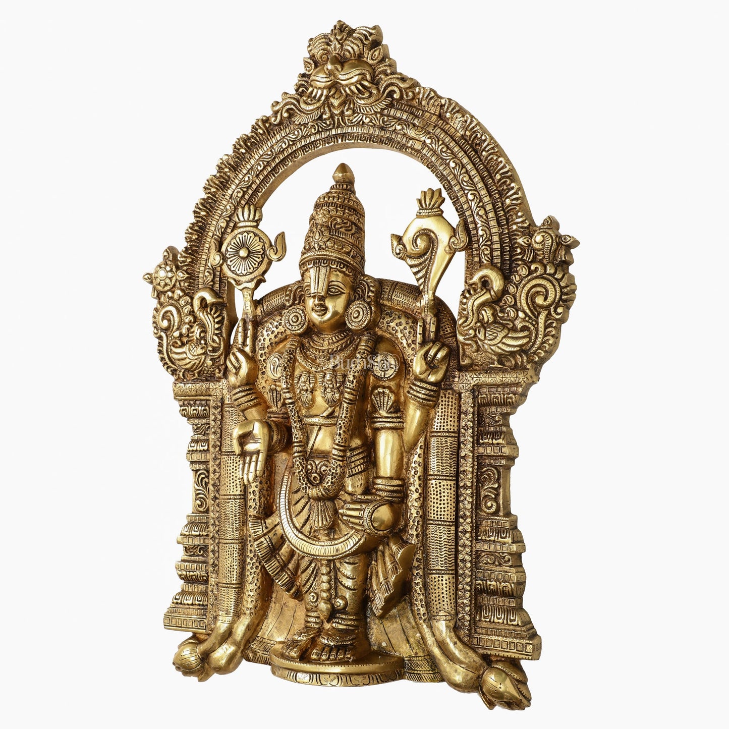Brass Lord Venkateshwara Tirupati Balaji Wall Hanging - 26 Inch - Budhshiv.com