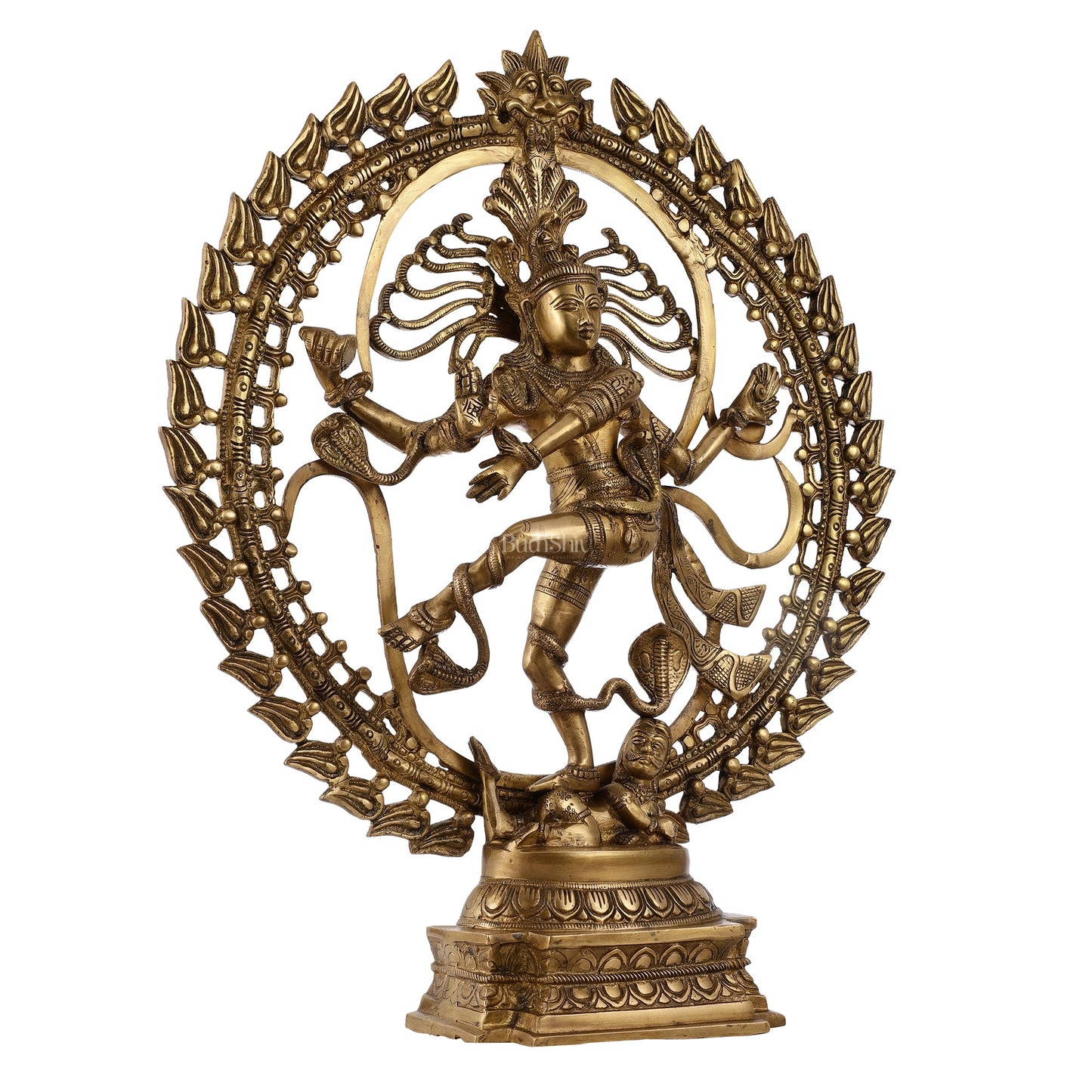 Brass Nataraja statue 25" matte gold - Budhshiv.com