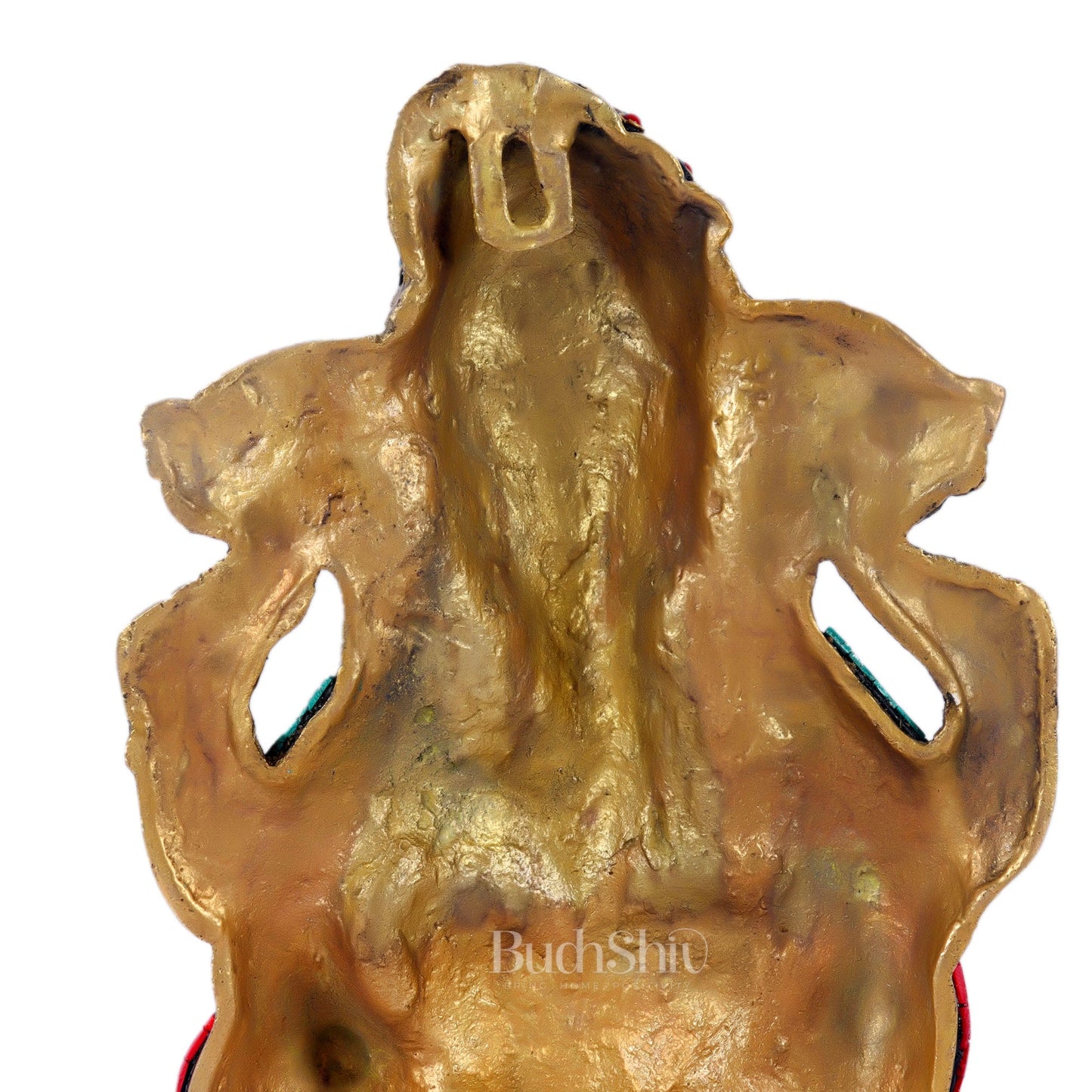Brass Pagdi Ganesha Wall Hanging 10" Stonework - Budhshiv.com