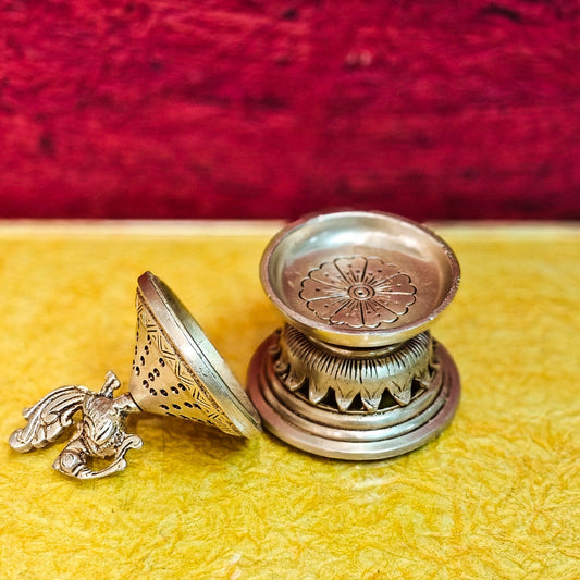 Brass Peacock Design Dhoop Burner | Loban Daan for Aromatic Experience 6.5" - Budhshiv.com