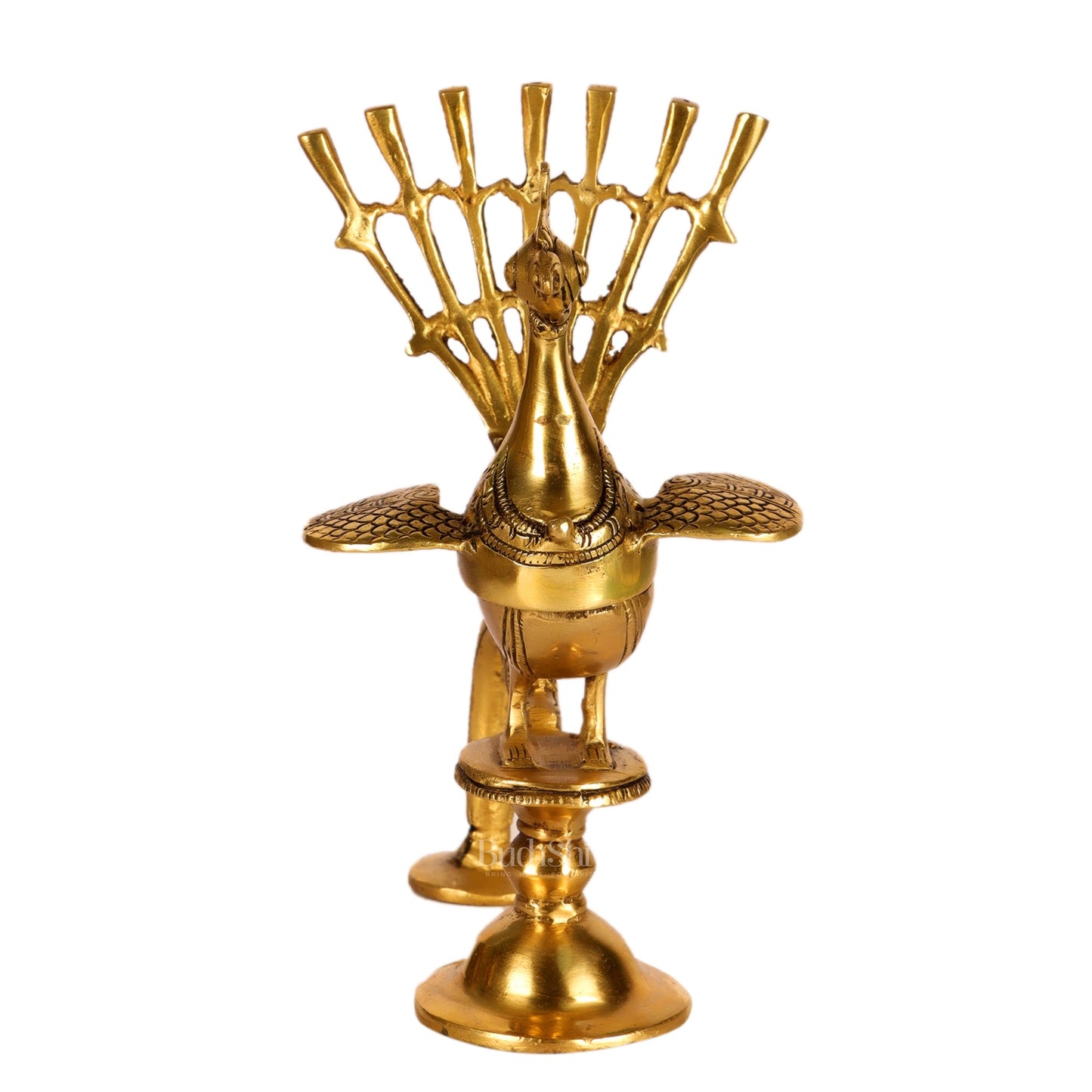 Brass peacock dhoop burner/ dhoop daani burner 8" - Budhshiv.com