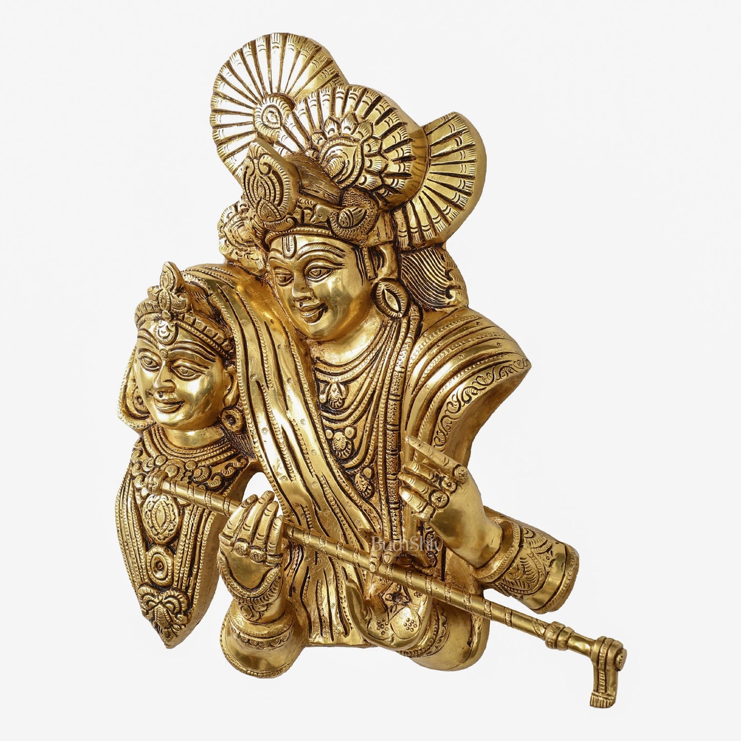 Brass Radha Krishna Wall hanging 13 inch - Budhshiv.com