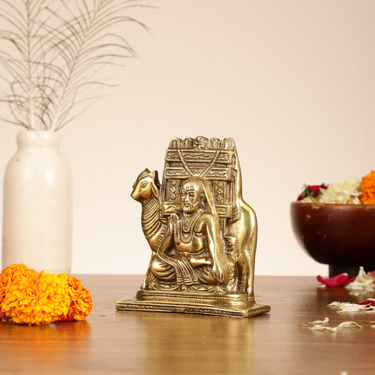 Brass Raghavendra Swamy idol 5.5 inch - Budhshiv.com