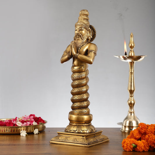 Brass Sage Patanjali Idol | Height 17.5 inch - Budhshiv.com
