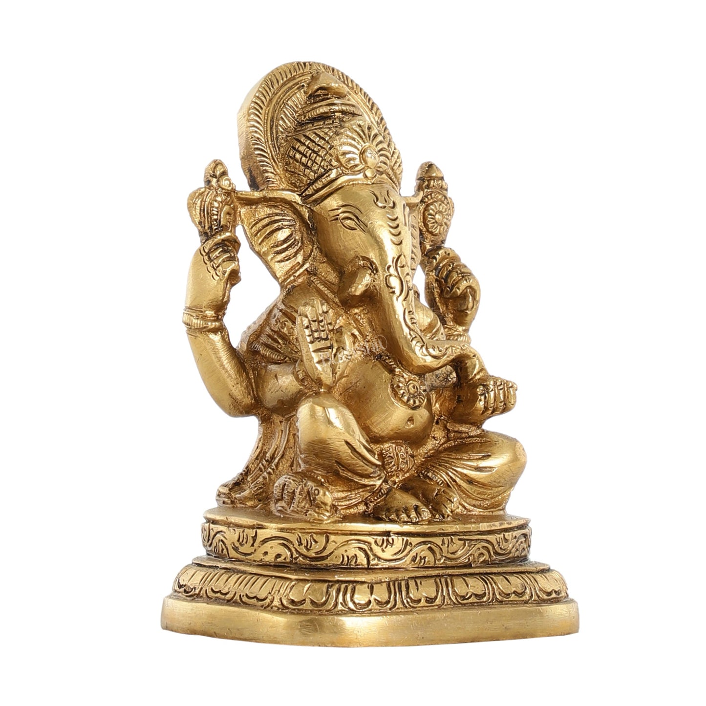 Brass Small Ganesha Idol - 4.5 Inch - Budhshiv.com