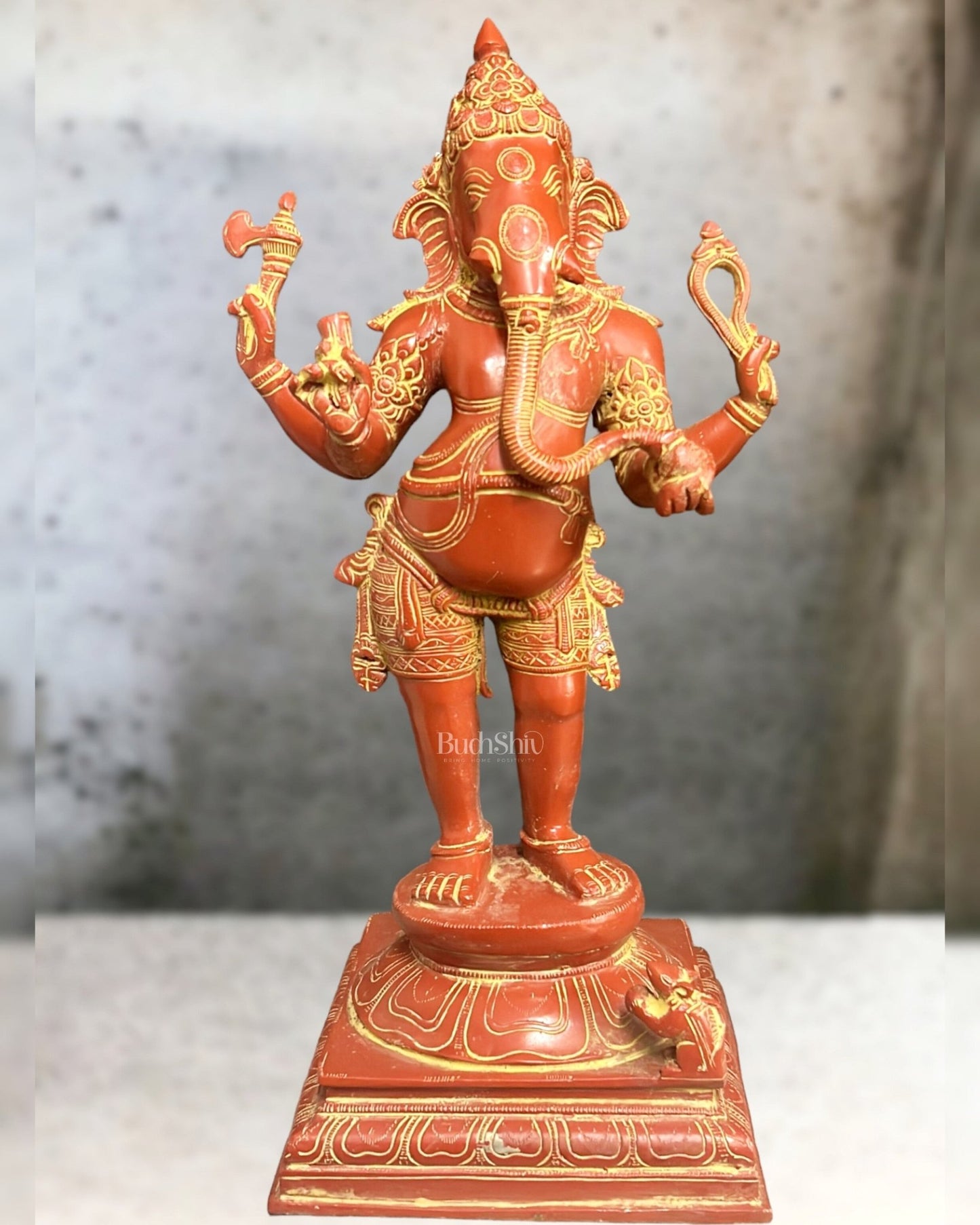 Brass Standing Lord Ganesha Statue - 20 " - Budhshiv.com