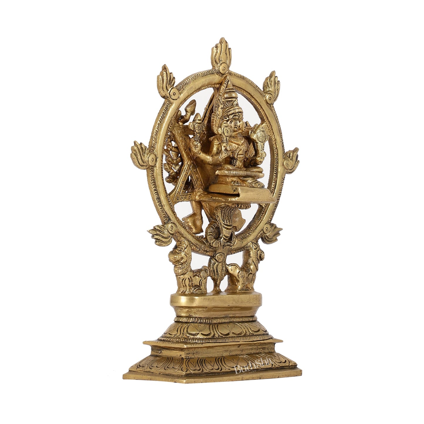 Brass Sudharashna Chakara Vishnu and Narsimha Chakratalwar 9.5" - Budhshiv.com