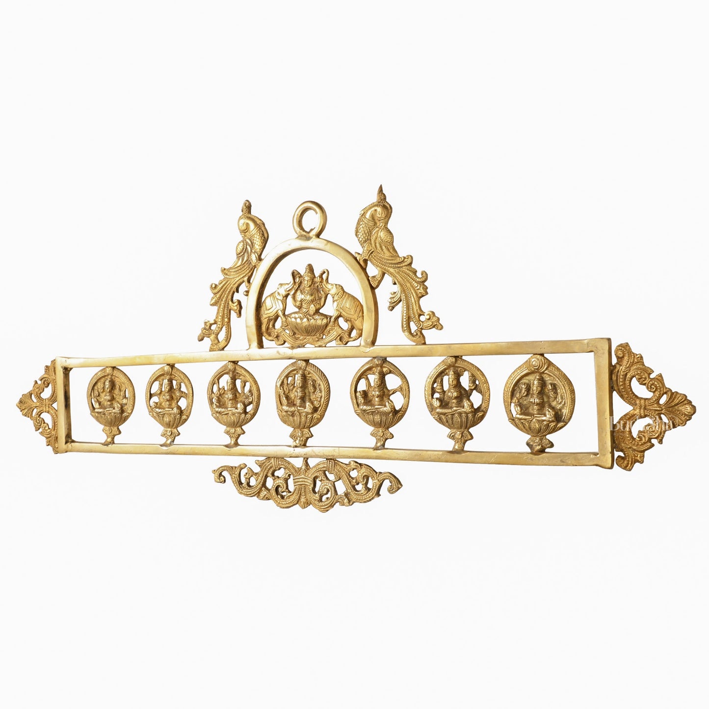 Brass Superfine Ashtalakshmi Wall Hanging Panel 30" - Budhshiv.com
