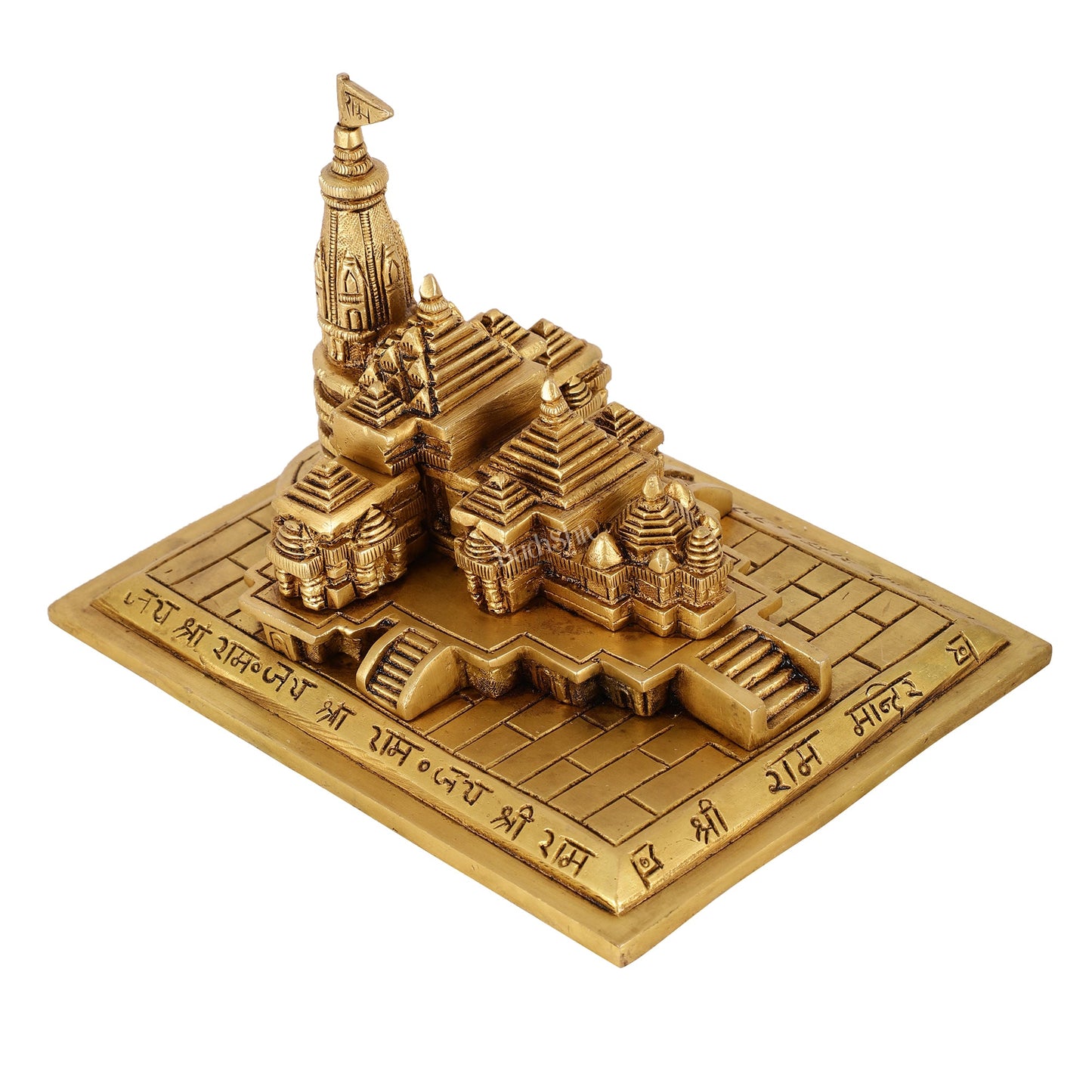 Brass Superfine Ayodhya Shri Ram Mandir Statue - 5 Inch - Budhshiv.com