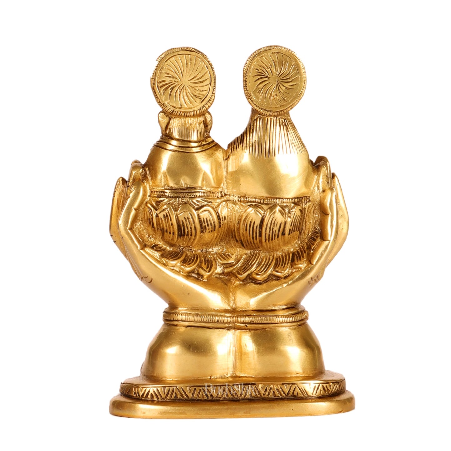 Brass Superfine Ganesha and Lakshmi Seated 5" - Budhshiv.com