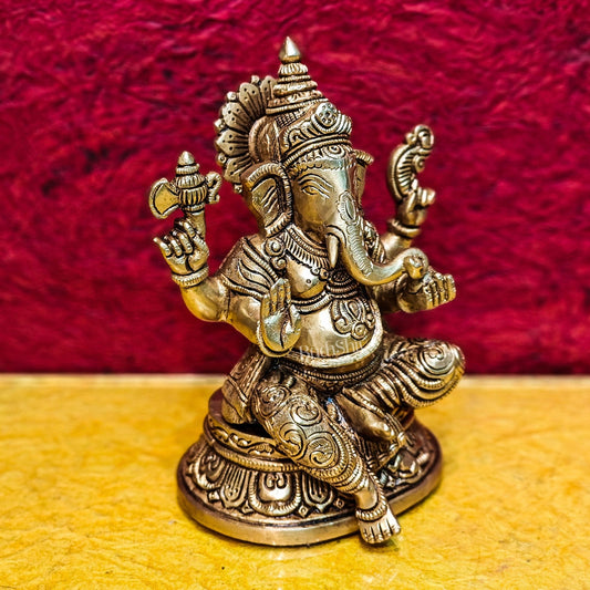 Brass Superfine Ganesha idol 8" - Budhshiv.com