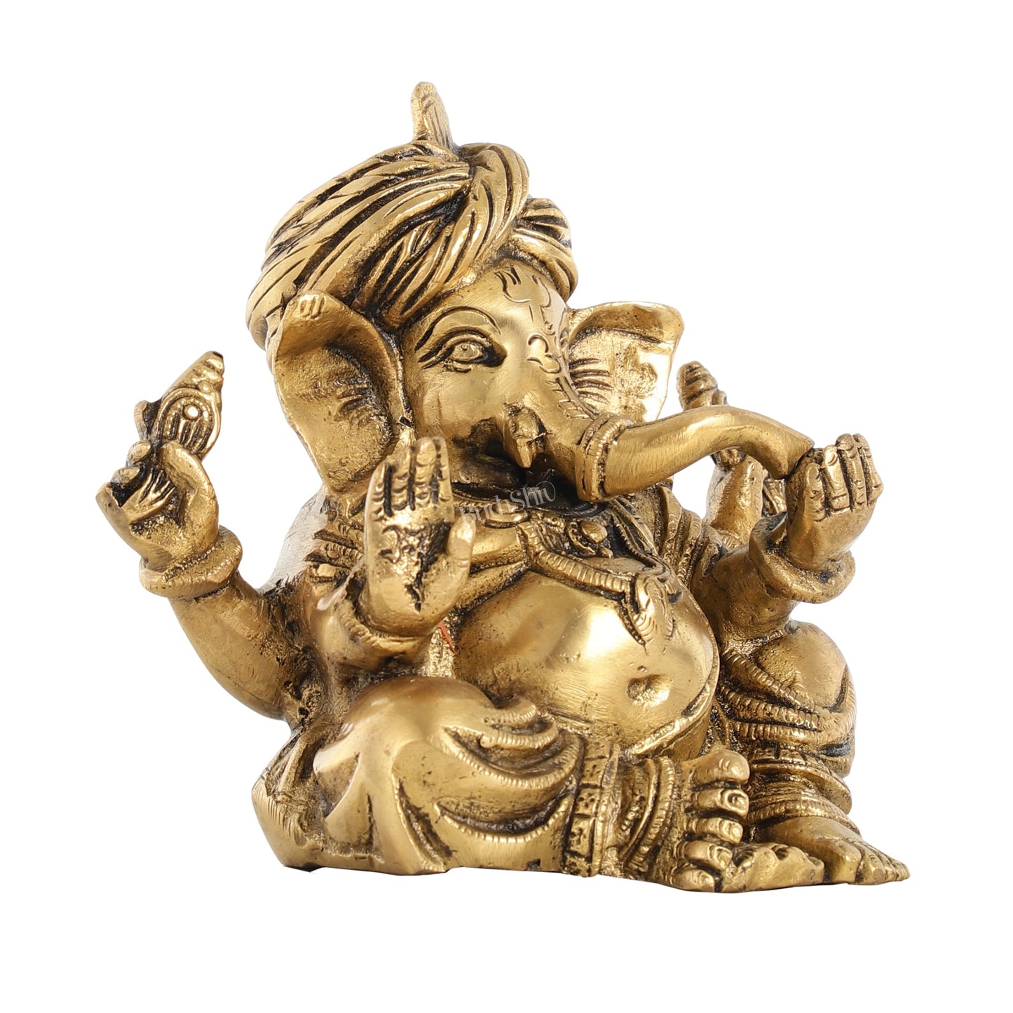 Brass Superfine Ganesha statue 7.5 inch - Budhshiv.com