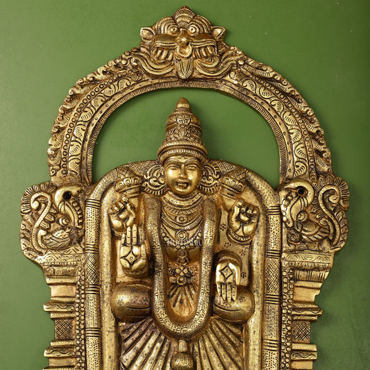 Brass Superfine Goddess Padmavathi Thayar 20 inch wall hanging - Budhshiv.com