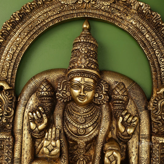 Brass Superfine Goddess Padmavathi Thayar Large Wall Hanging Idol - 26 inch - Budhshiv.com