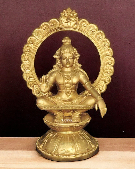 Brass Superfine Handcrafted Ayappan Swamy Statue 30" - Budhshiv.com