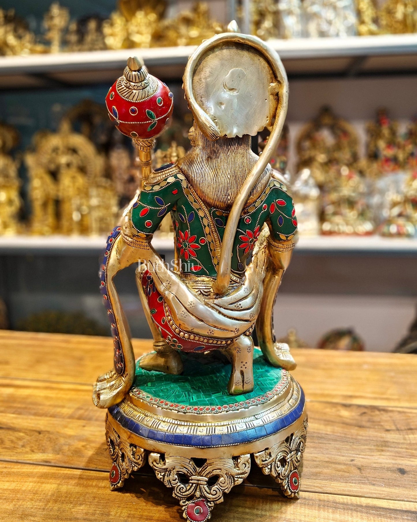 Brass Superfine Hanuman Statue | 20" Height | Blessing Pose - Budhshiv.com