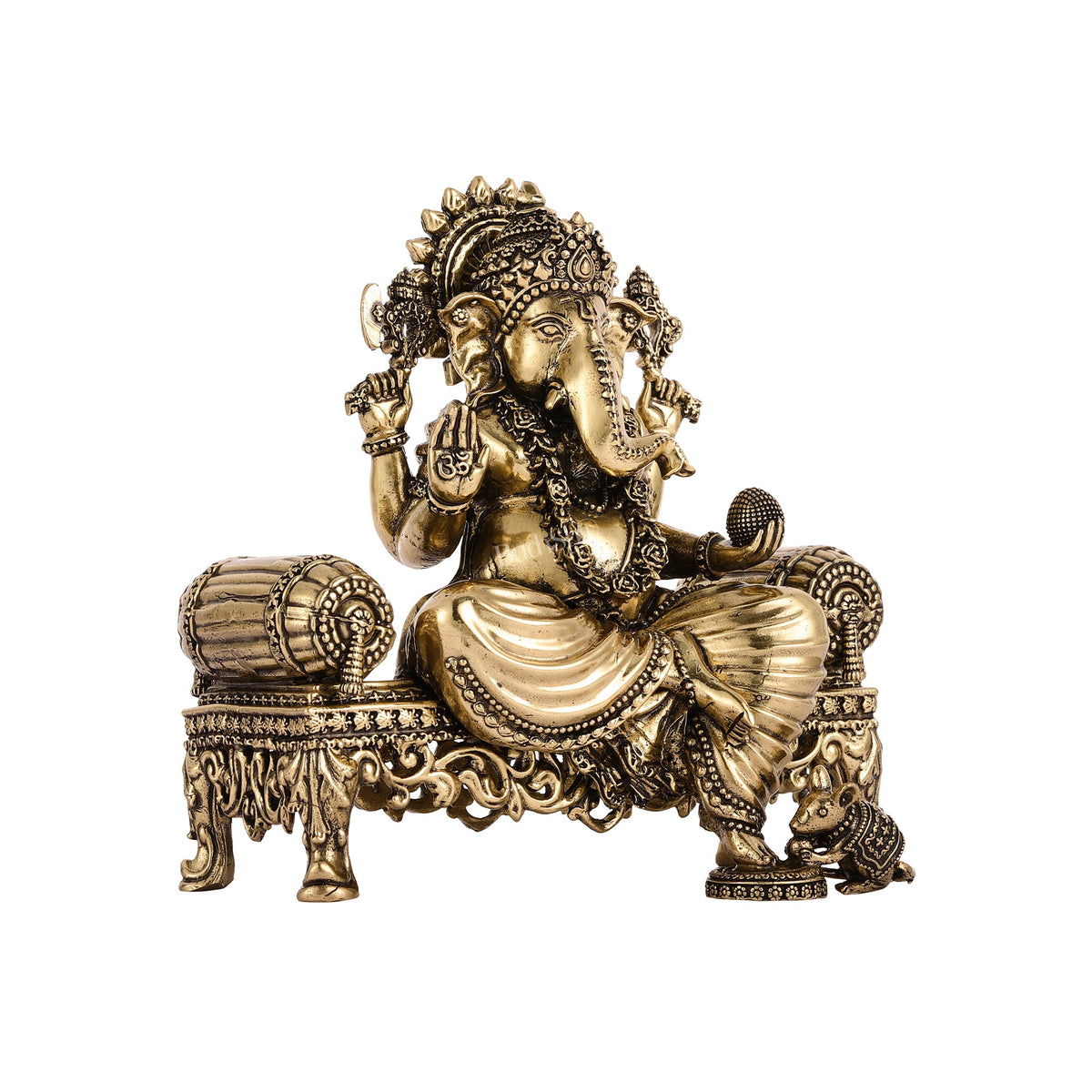 Brass Superfine Intricate Lightweight Lord Ganesha Idol - 5.5" - Budhshiv.com