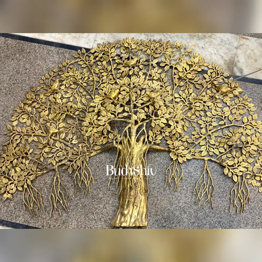 Brass Superfine Kalpavriksha Tree Brass Bodhi tree for wall 4 feet 48" - Budhshiv.com