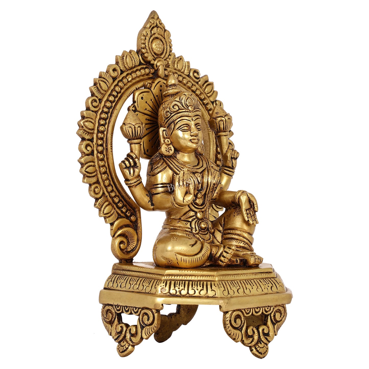Brass Superfine Lakshmi idol 10.5 " - Budhshiv.com