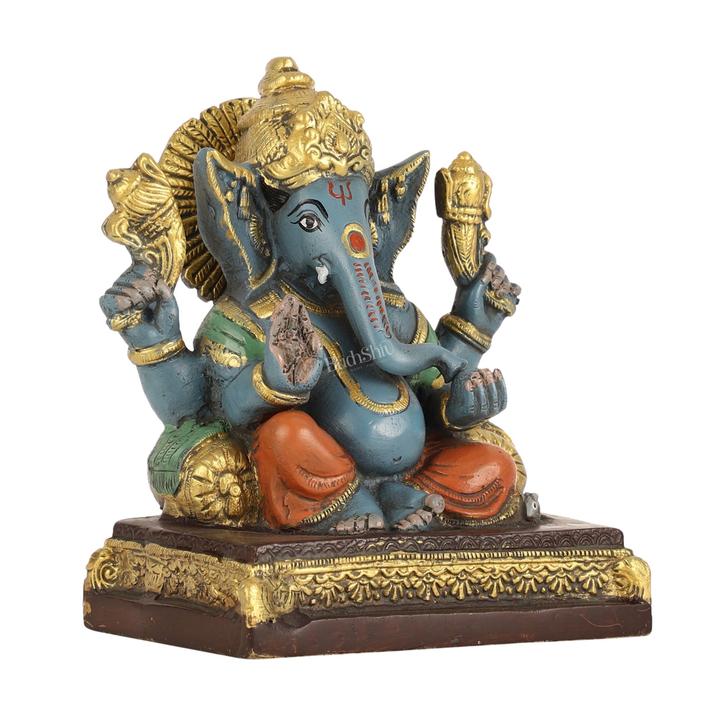 Brass Superfine Lord Ganesha Statue - 7 Inch - Budhshiv.com