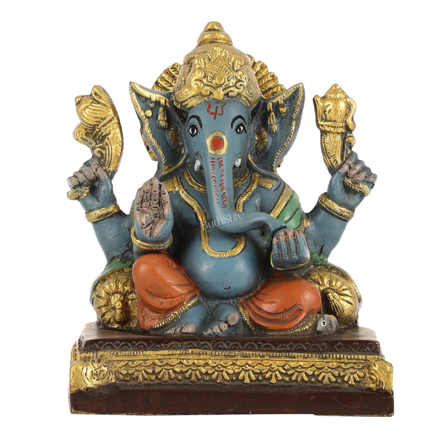 Brass Superfine Lord Ganesha Statue - 7 Inch - Budhshiv.com