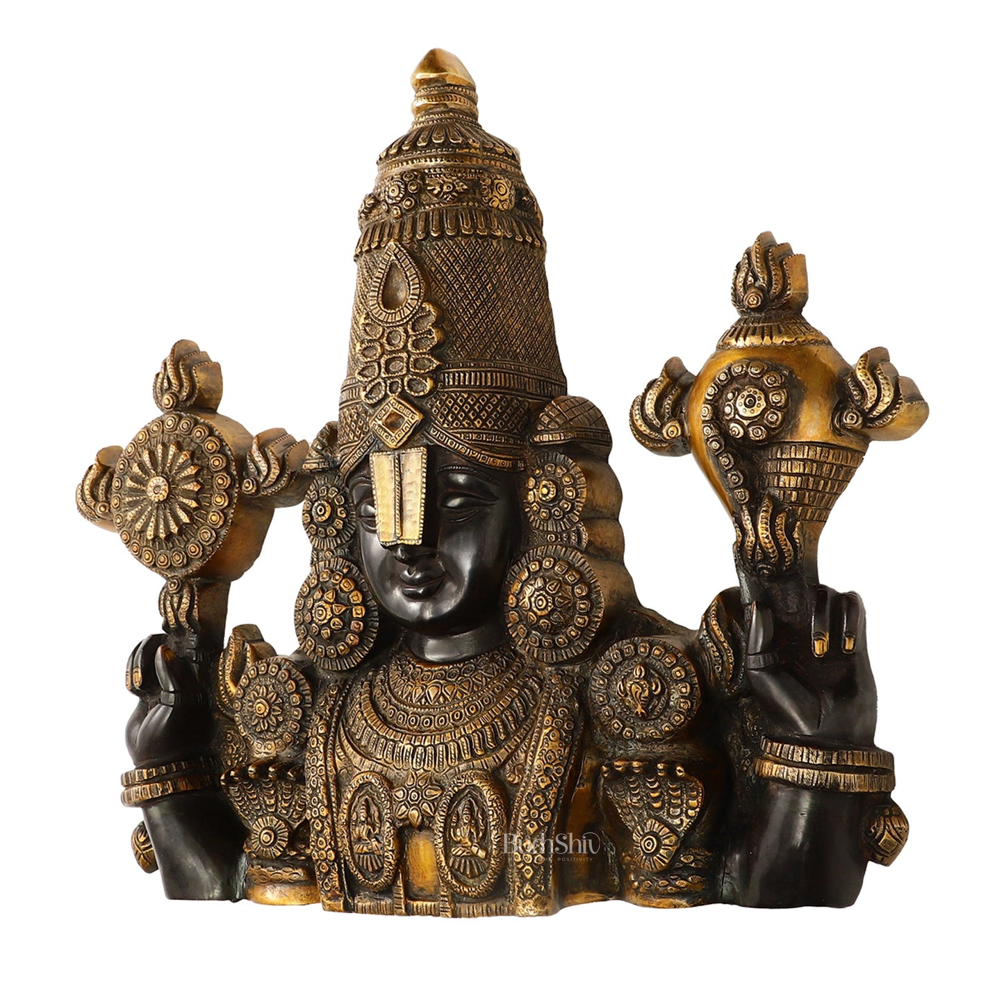 Brass Superfine Lord Venkateshwara Swamy Tirupati Balaji Face Bust Wall Hanging - Budhshiv.com