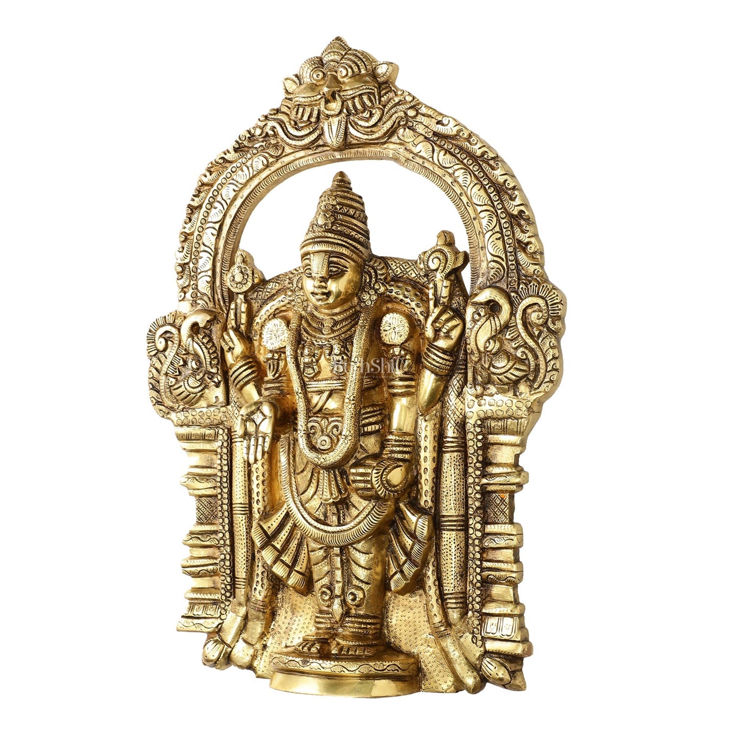 Brass Superfine Lord Venkateshwara Tirupati Balaji Wall Hanging - 20 inch - Budhshiv.com