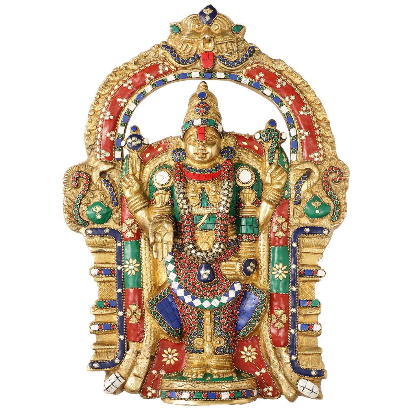 Brass Superfine Lord Venkateshwara Tirupati Balaji Wall Hanging - 20 inch - Budhshiv.com