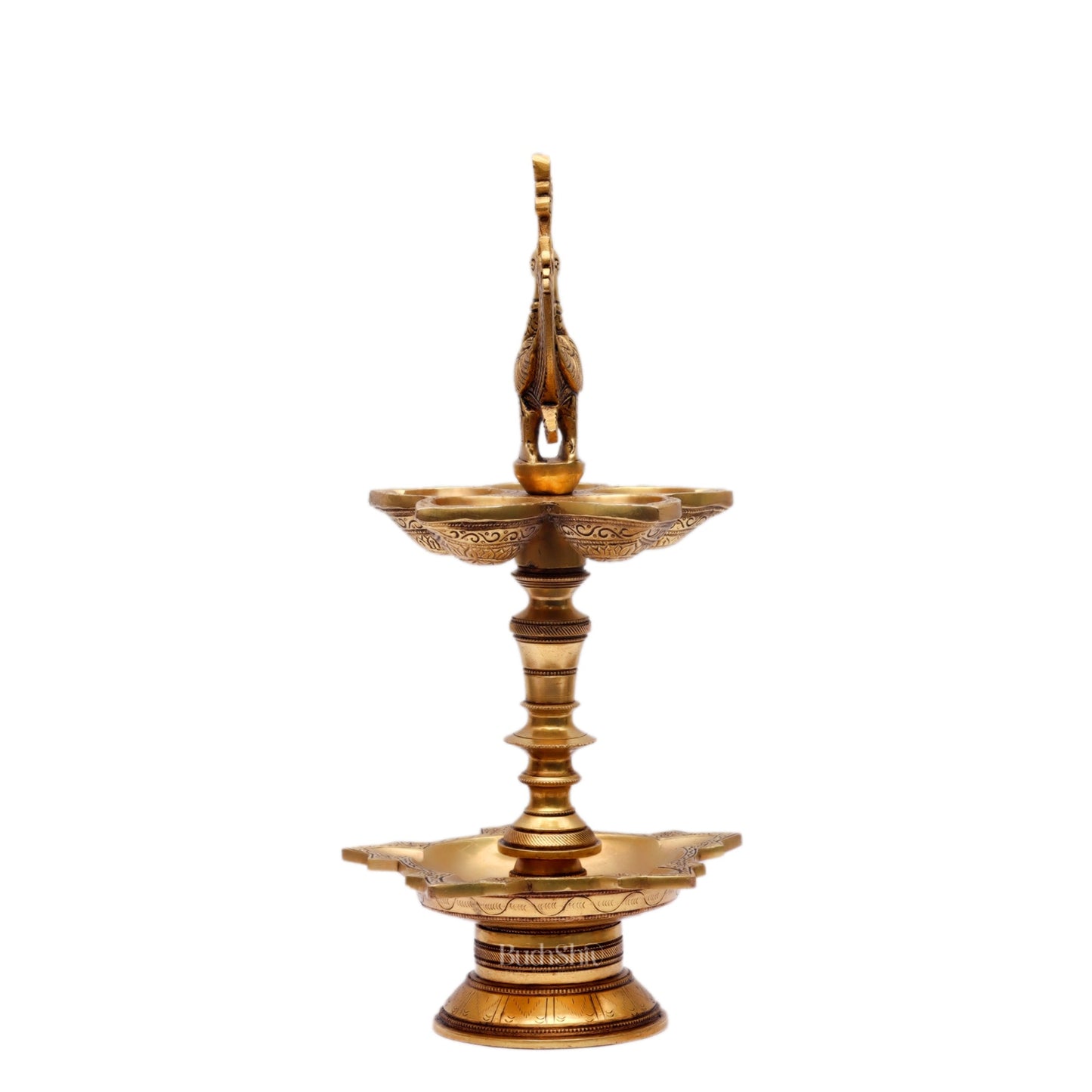 Brass superfine peacock lamp 15" - Budhshiv.com