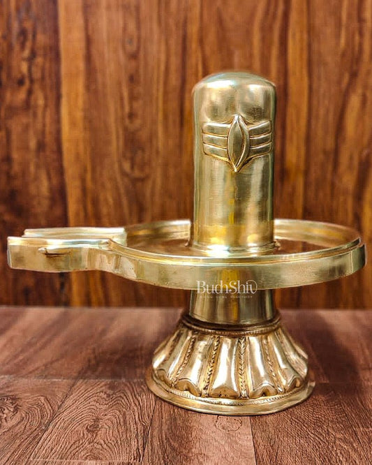Brass Superfine Shiva Lingam with Snake - 22" - Budhshiv.com