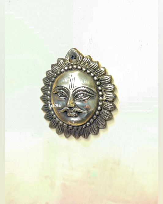 Brass Surya dev sun god wall hanging 5 inch - Budhshiv.com
