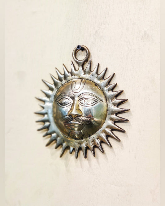 Brass Surya Dev wall hanging - Budhshiv.com