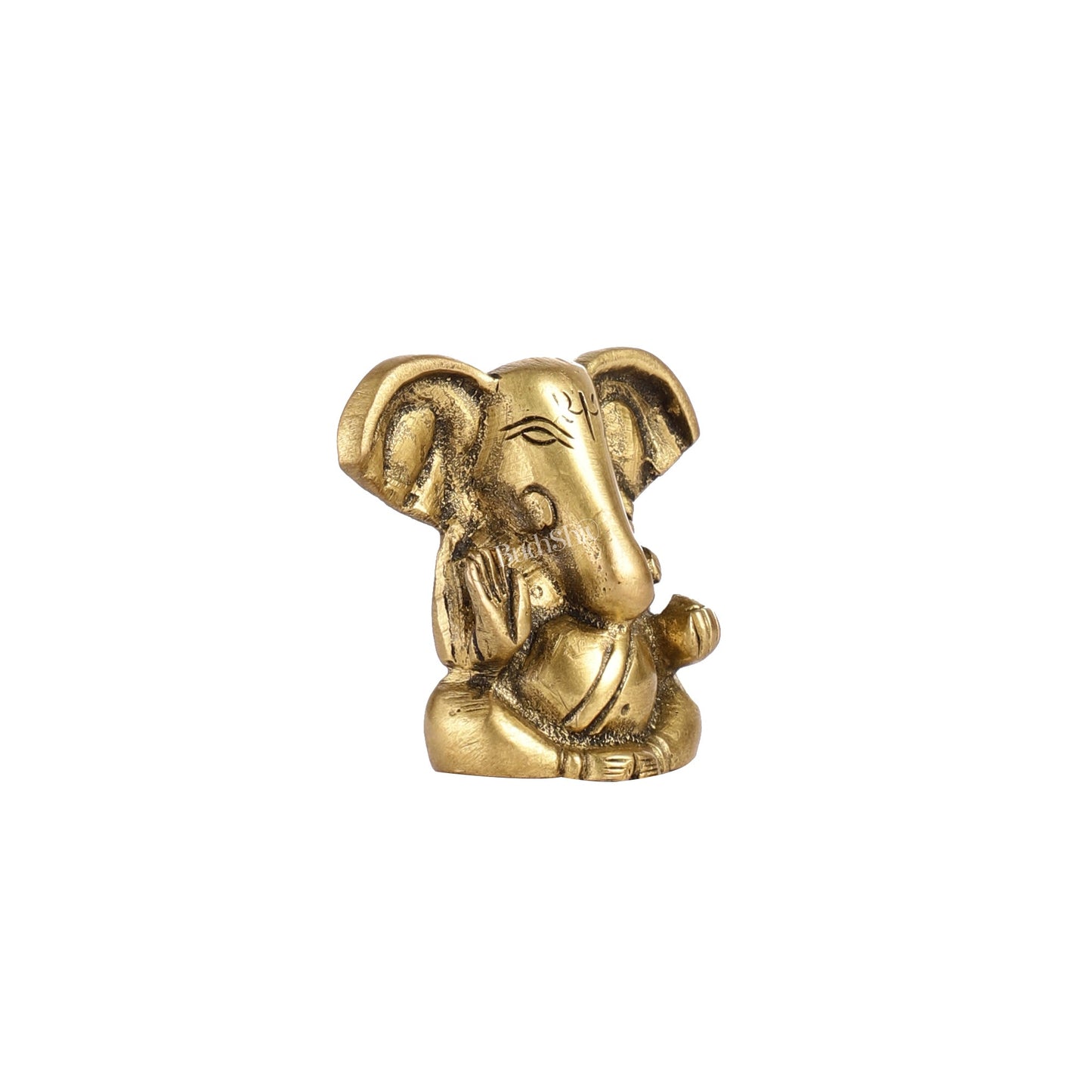 Brass Tiny appu Ganesha Idol with Big Ears | Height 2 inch - Budhshiv.com