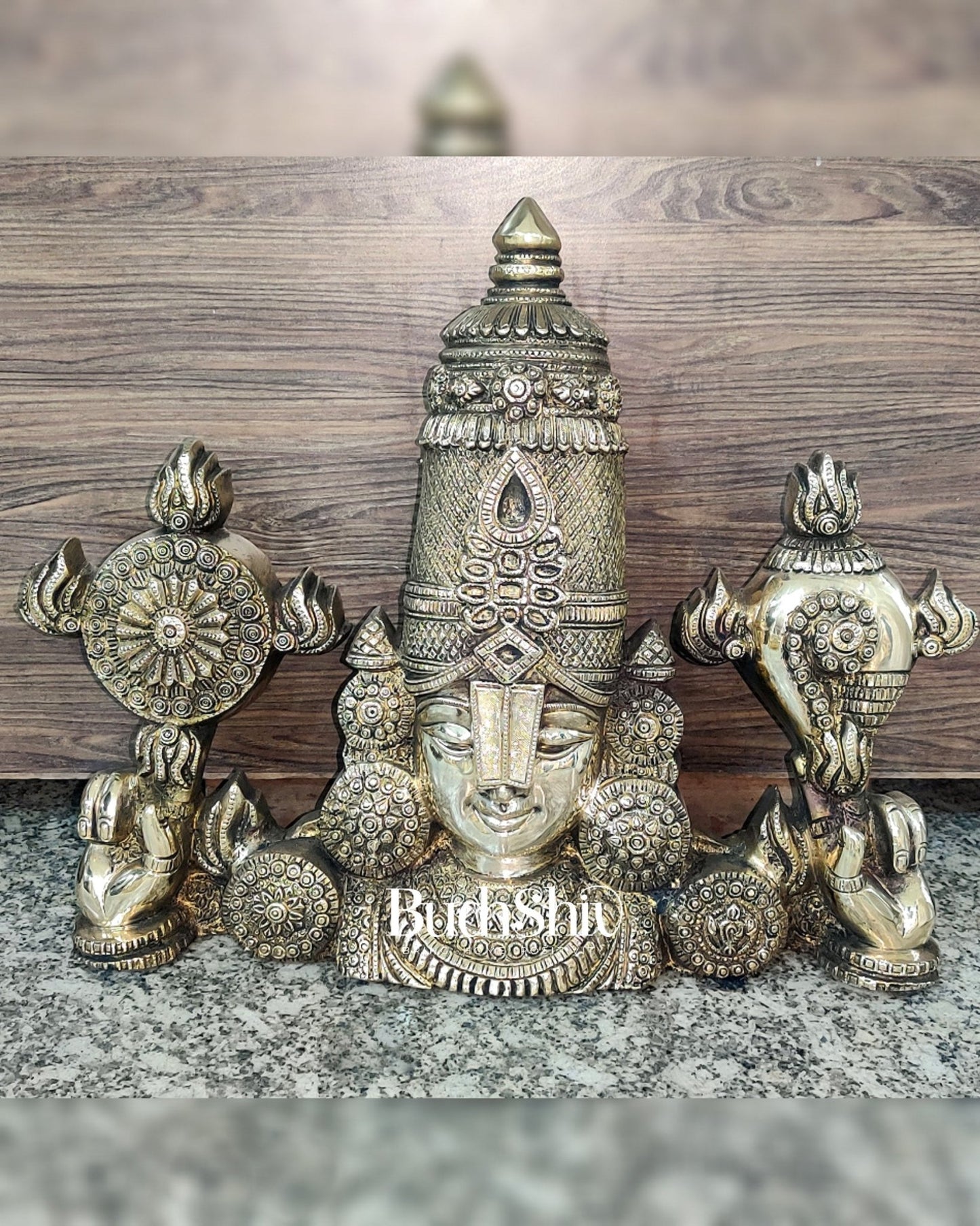 Brass Tirupati Balaji Face Wall Hanging - Budhshiv.com