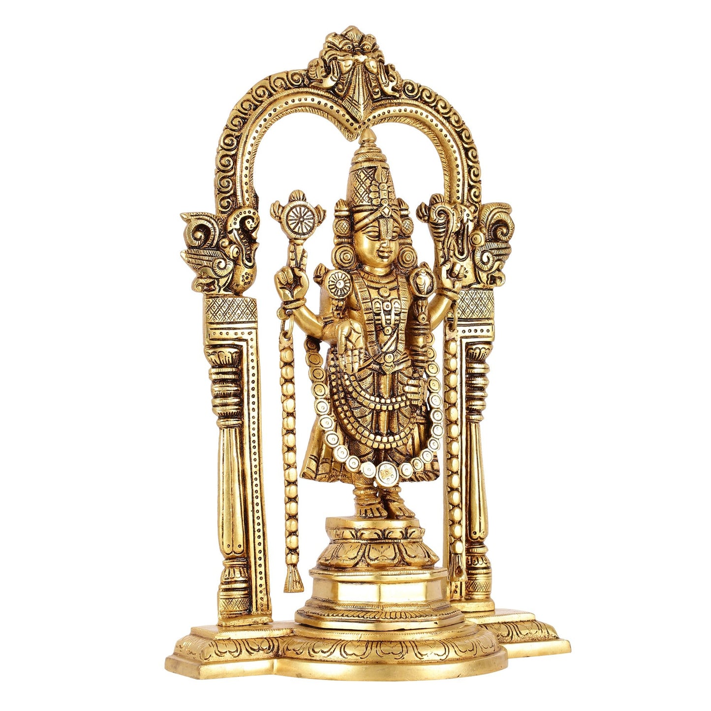 Brass Tirupati Balaji Statue 14" - Budhshiv.com