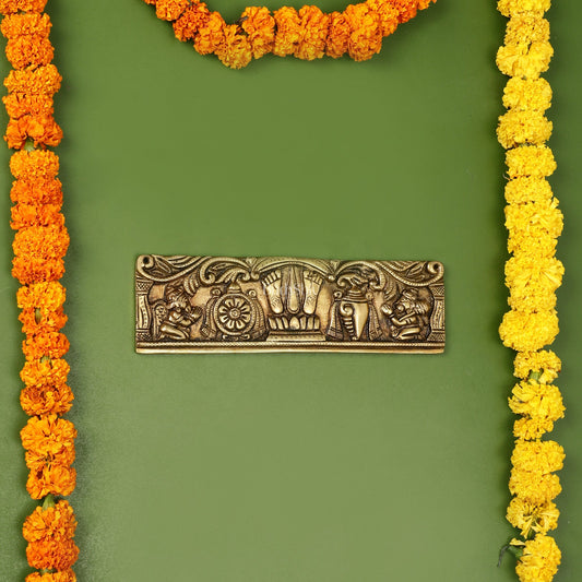Brass Tirupati Balaji Wall Hanging with Hanuman and Garuda - 9.5 inch - Budhshiv.com