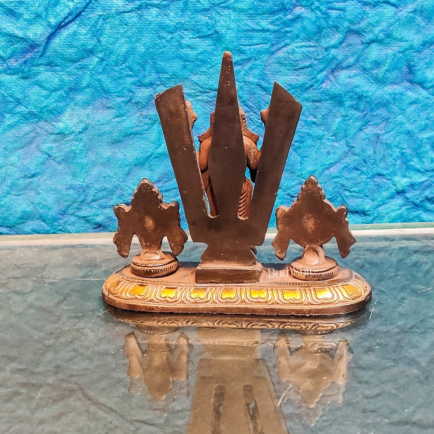 Brass tirupati balaji with Shankh Chakra namah 4" - Budhshiv.com
