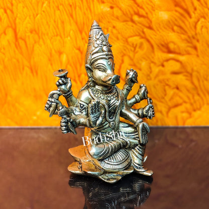 Brass Varahi amman statue 6" - Budhshiv.com