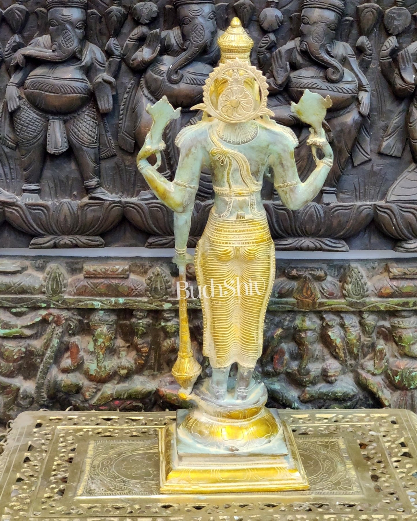 Brass Vishnu Statue 20 inch - Budhshiv.com